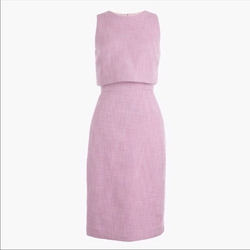 JCrew pink tweed sheath dress